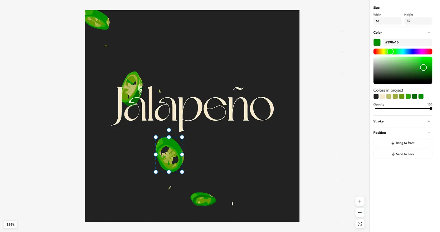 Vector editor side panel